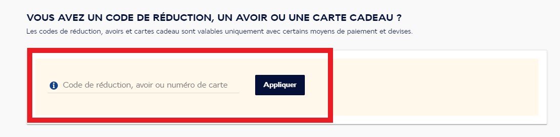 Champ code promo Air France