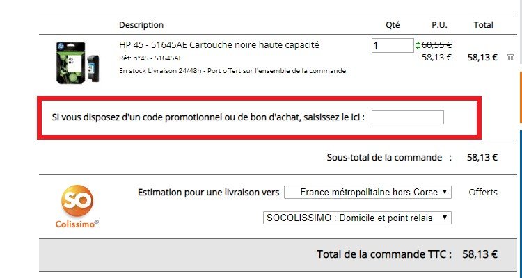Champ code promo Cartouche Club