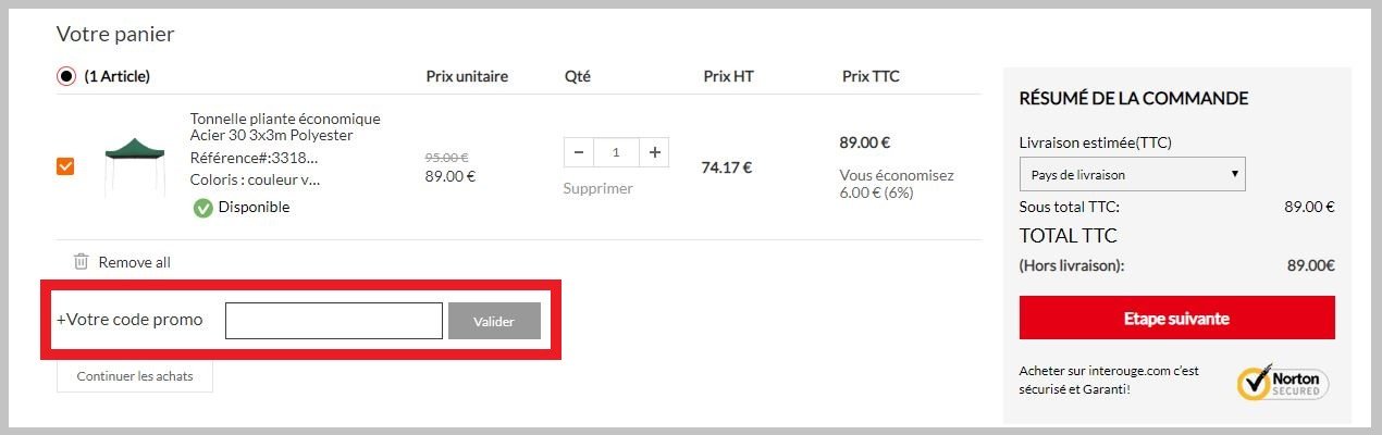 Champ Code Promo Interouge