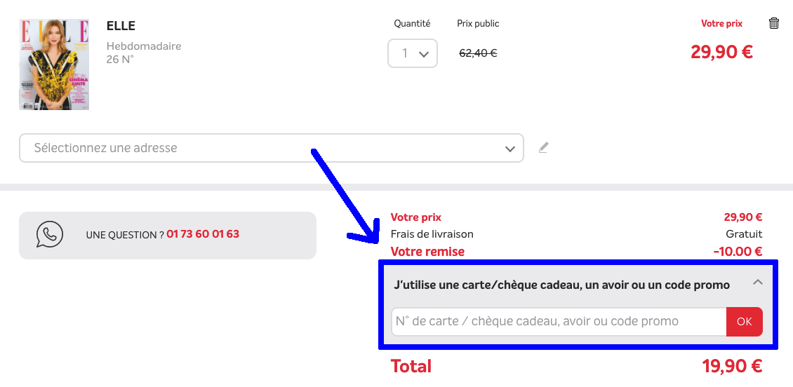 Champ code promo Kiosque FAE