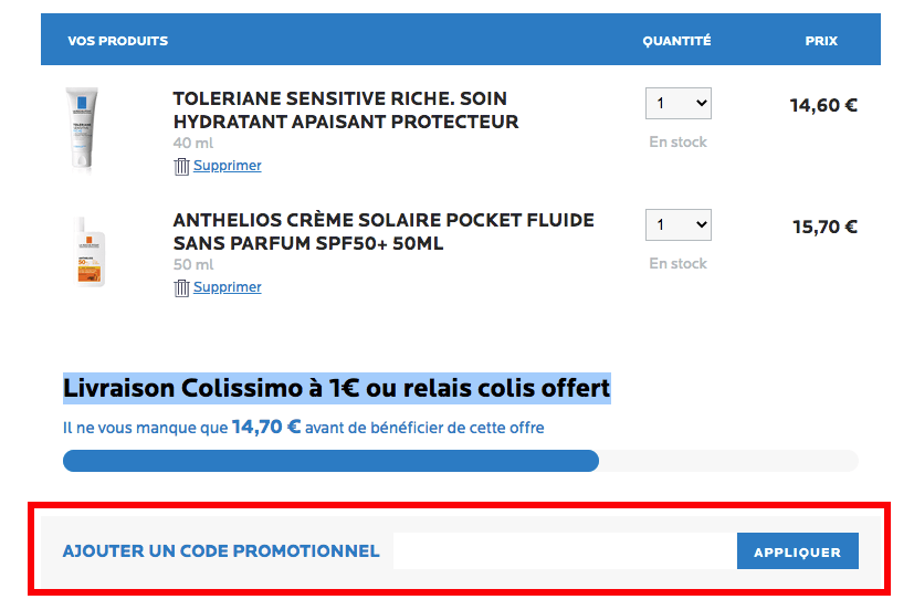 champ code promo la roche posay