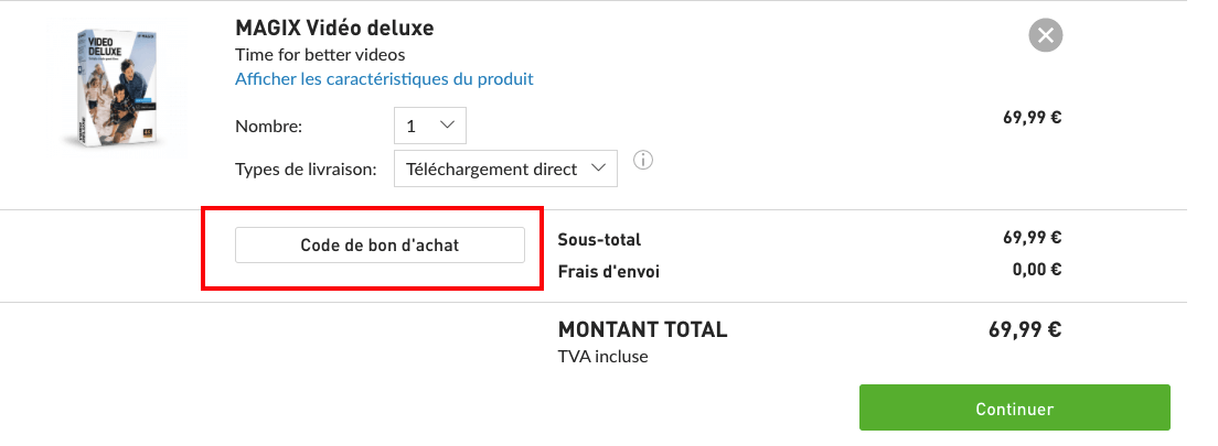 Champ code promo Magix