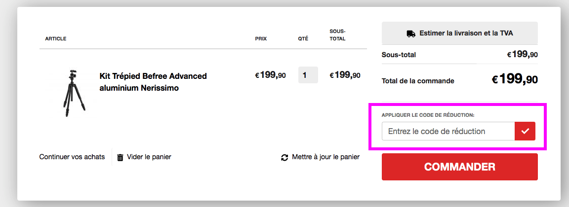 Champ Code Promo Manfrotto