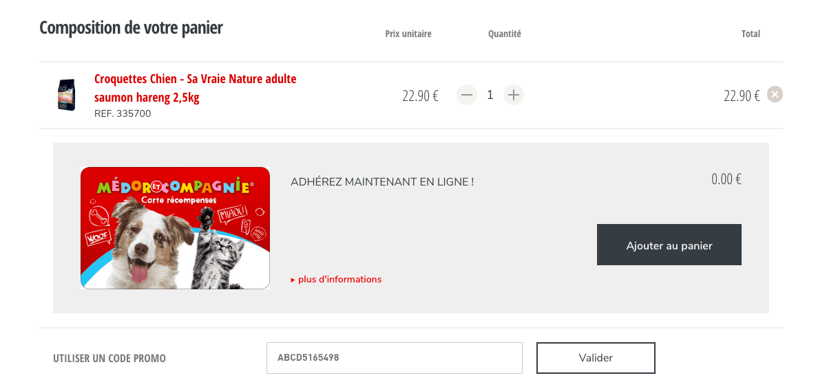 Champ Code Promo Medor et Compagnie