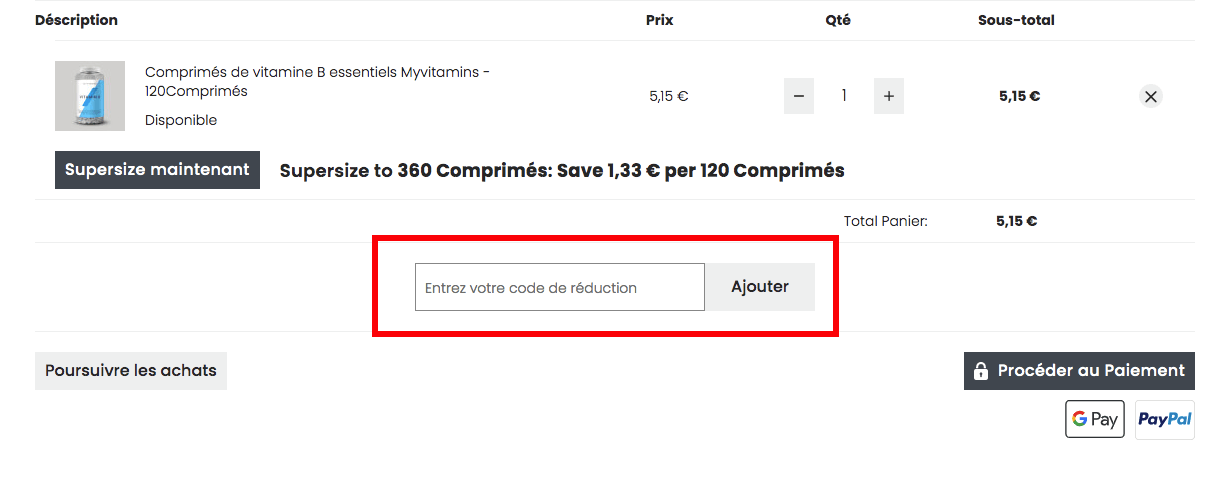 Champ code promo Myvitamins