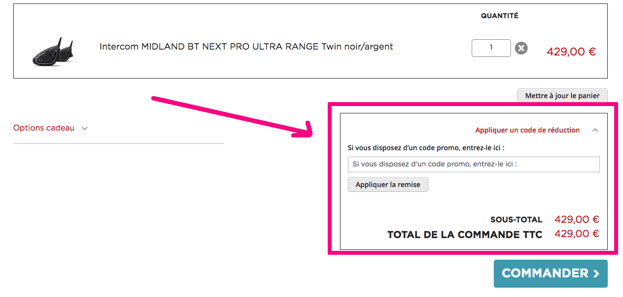 Champ code promo SBA