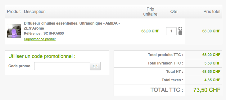 Champ code promo Swissecoshop.ch