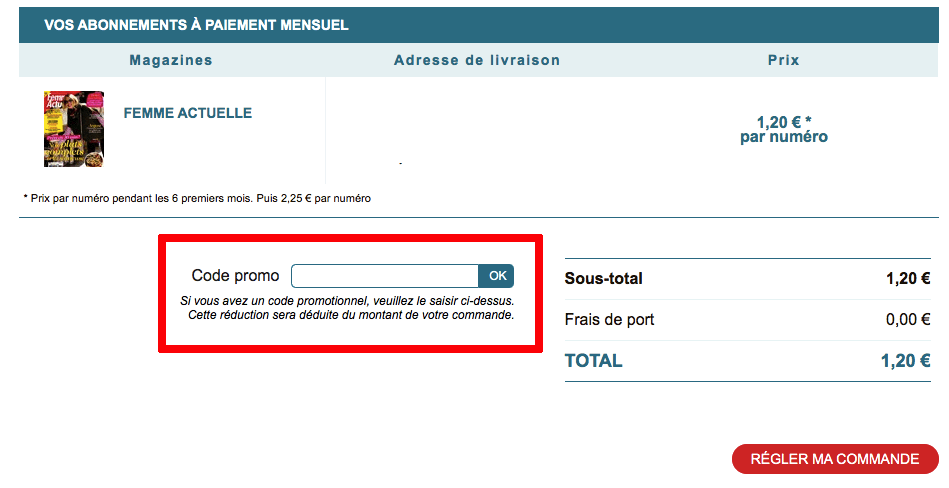 Champ code promo Toutabo
