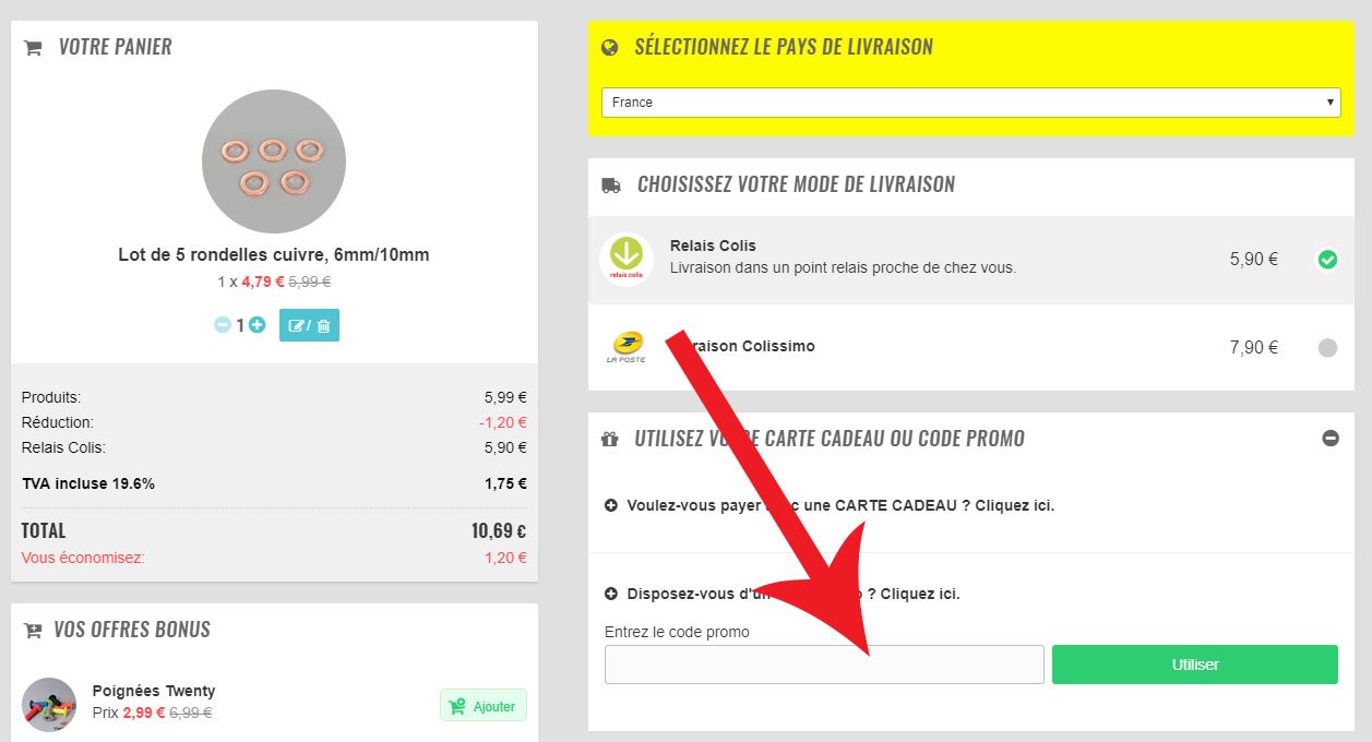 Utiliser un code promo 24MX