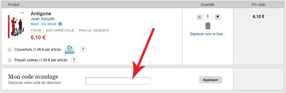 Utiliser un code promo Decitre