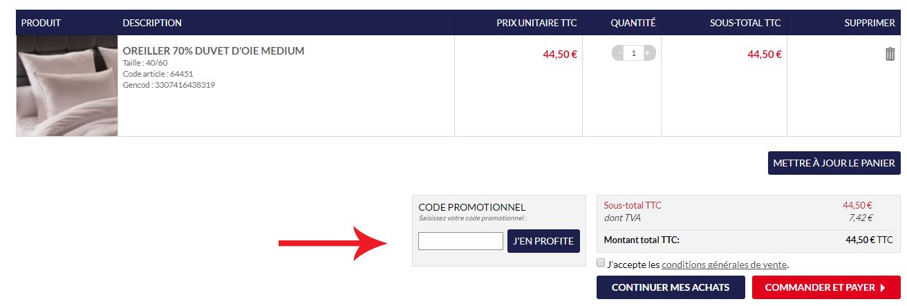 Appliquer un code promo Dodo