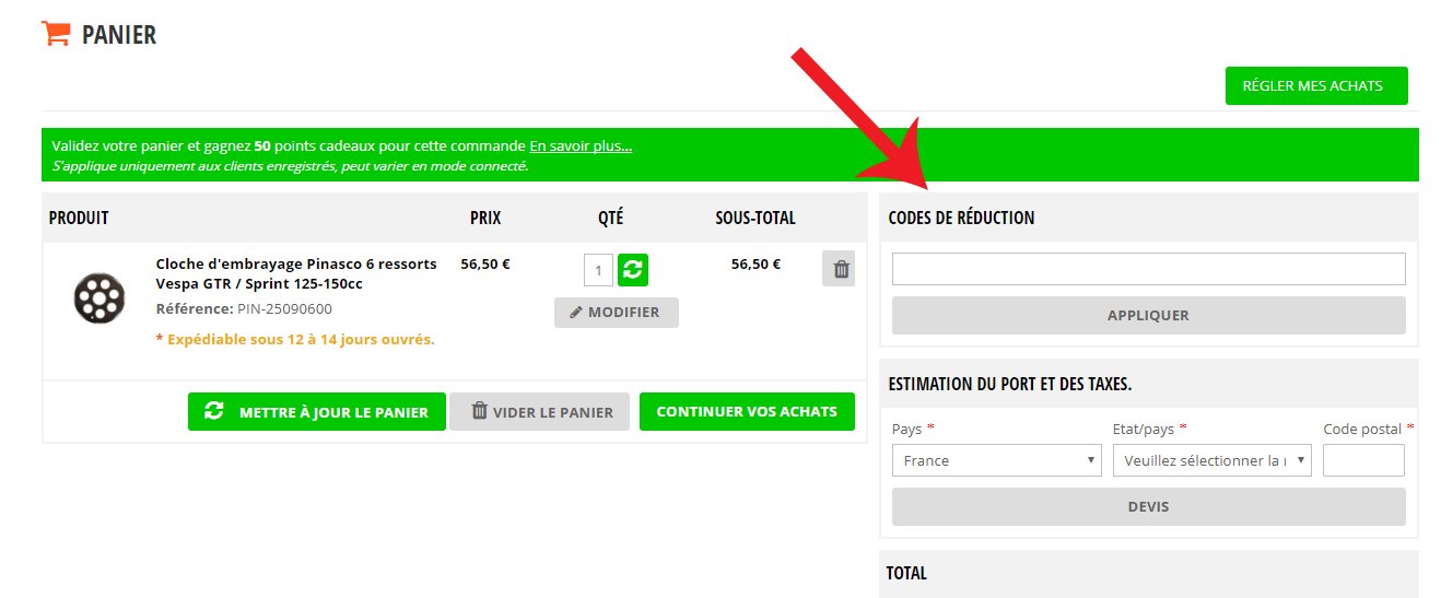 Utiliser un code promo Maxiscoot