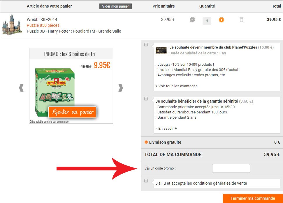 Utiliser un code promo Planet Puzzle