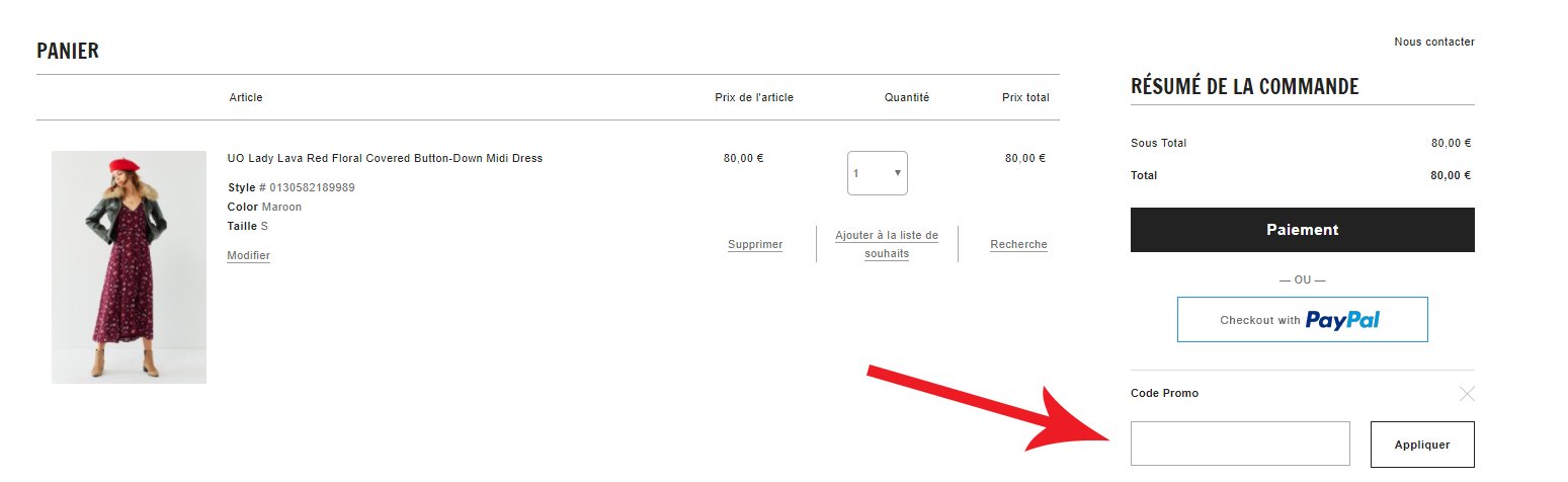 Utiliser un code promo Urban Outfitters