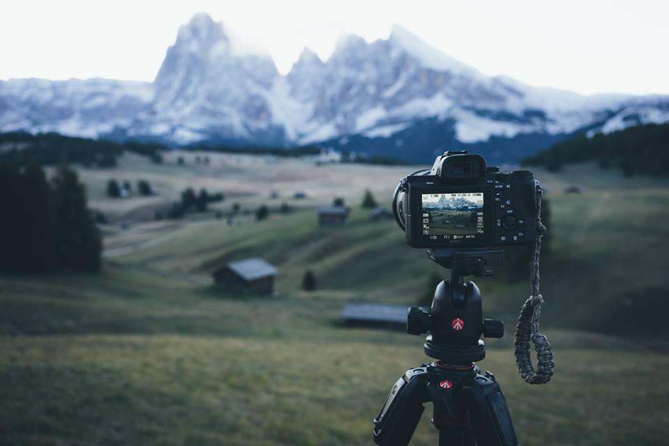 Trepied Manfrotto dans les dolomites